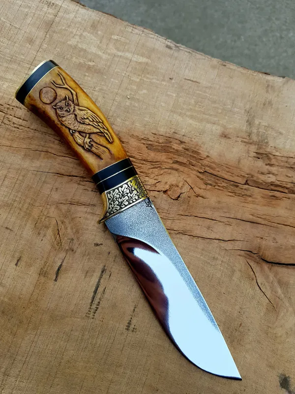 Lovački nož drška sova